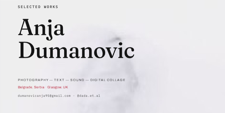 Anja Dumanovic — Selected Works art portfolio cover
