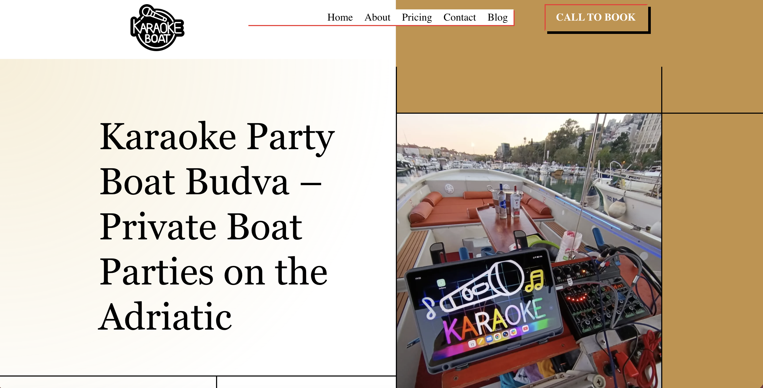 Karaoke Party Boat Budva home page