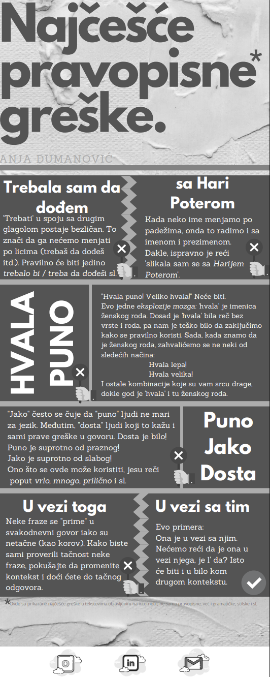 Serbian spelling mistakes LinkedIn poster